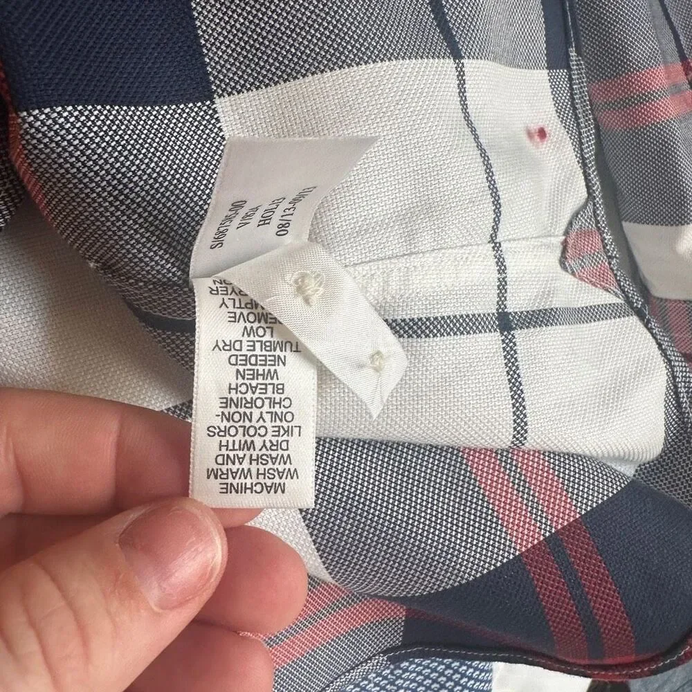 Plaid Banana Republic slim fit dress shirt- size L